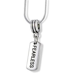 Fearless Necklace | Inspirational Saying Charm Pendant